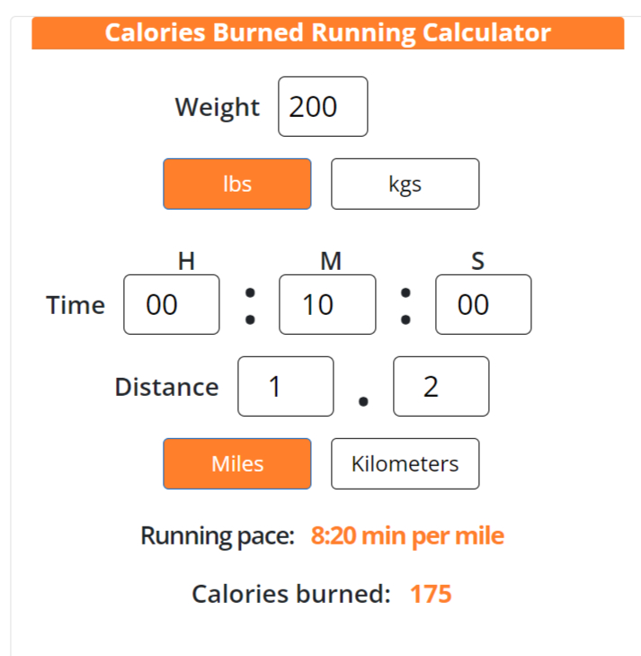 Running Calorie Calculator